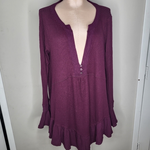 Free People Olivia Henley Plum Oversized Tunic Size Small - Picture 3 of 11